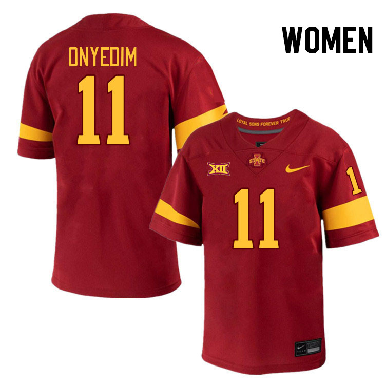 Women #11 Tyler Onyedim Iowa State Cyclones College Football Jerseys Stitched-Cardinal